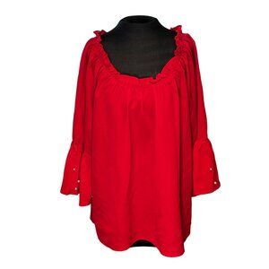 Red Ruffle Sleeve Top By Forgotten Grace XL
